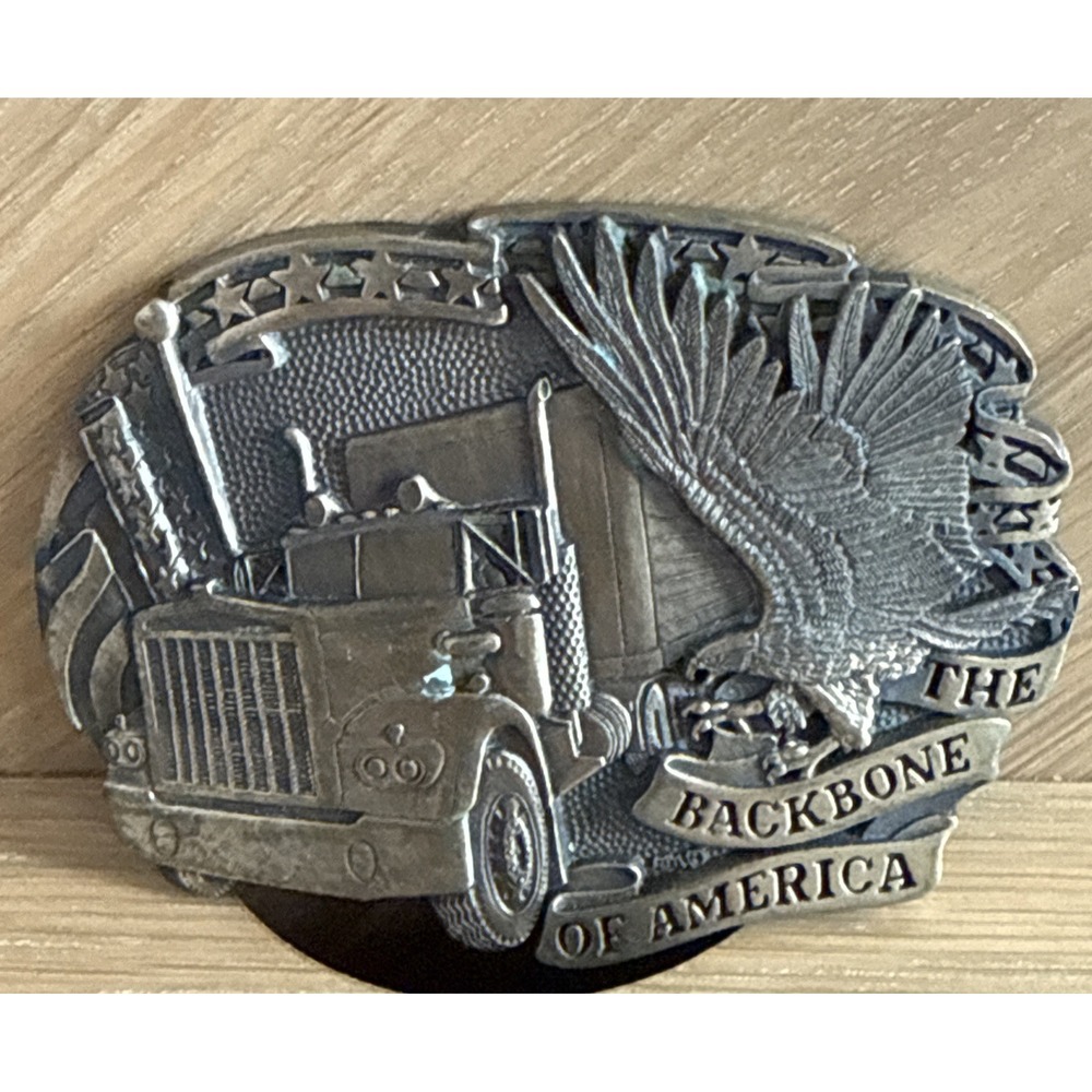 Award Design Medals Inc. The Backbone of America/Trucker Belt Buckle Solid Brass